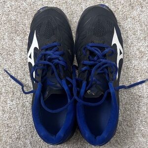 Mizuno Black and Blue Athletic indoor court Shoes